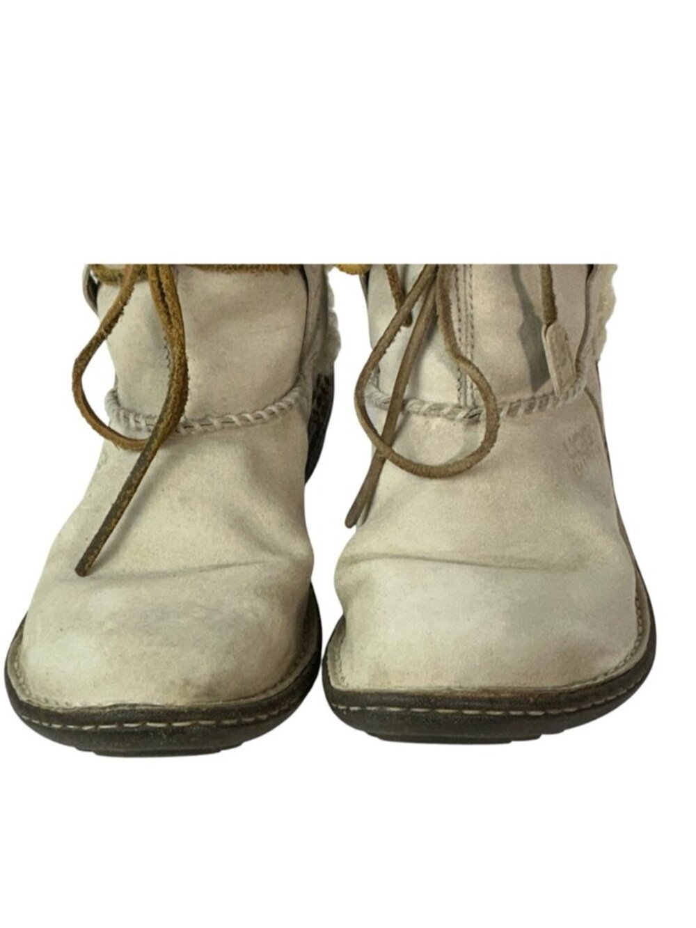 UGG Australia Ankle Boots Womens Cove Suede Leather 5178 Beige Cream US size 9 - Picture 9 of 16